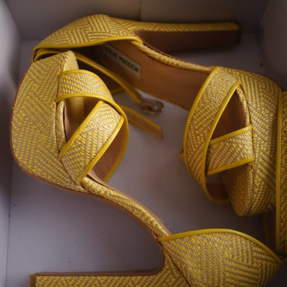 Steve Madden heels prada size 9 tropical havana yellow - Picture 9 of 10
